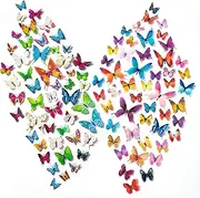 480Pcs Butterfly Wall Decor, 3D Colorful Butterfly Wall Stickers, Removable Wall Decals Butterflies Sticker DIY Art Decor Crafts for Party Classroom Bedroom Room