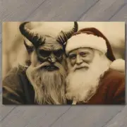 POSTCARD Krampus Evil Santa Christmas Weird Festive Scary Unusual Creepy XMAS
