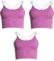 No Boundaries Seamless Rib Double straps Cami Bra Medium Pack of 3
