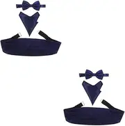 [ESOMAVRIX] 6 Pcs Men's Cummerbund White Handkerchiefs Cumberbund Para Men s Satin Bow Tie Gold Accessories Black Bowtie Mens Cummerbund Mens Black Tuxedo Mens Gold Tie Blue/899