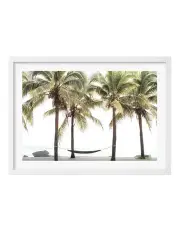 [Profile Australia] Australian Made Hammock and Palms Art Print A1 Frame in White