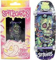 SPITBOARDS 34 mm Fingerboard Oldschool Cruiser Pro Complete Setup, Pre-Assembled, 5-Layer Wood, Pro Trucks, Lock Nuts, Soft Urethane 60D Pro Bearing Wheels, Real-Wear Graphics, Lasered Foam Grip Tape
