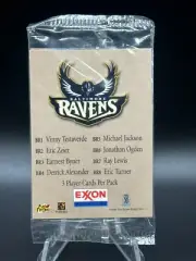 1996 Baltimore Ravens Score Board Exxon Factory Sealed Football 3 Card Packs BR3