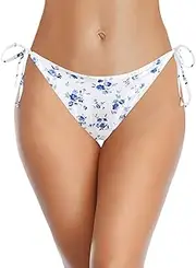 [Holipick] Bikini Bottoms for Women String Bathing Suit Bottom with Moderate Coverage Low Waist Swim Bottom
