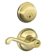 Schlage FB50NV-FLA Flair Keyed Entry Leverset and Deadbolt Combo