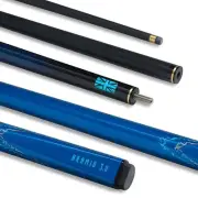 PowerGlide Aramid Graphite Pool Snooker Billiard Cue Blue Man Cave Bar Gift