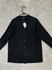 Lane Bryant Black Button Up Cardigan Sweater Size 10/12