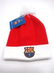 FCB Barcelona Womens Mens Winter Stocking Hat Cap Pom Red OSFM New