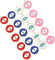 [EXAOMBLE] 20pcs Diy Jewelry Pendants Number Beads Alloy Charms for Necklace Bracelet Making Kit Random Color