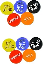 Generic 2sets Poker Chips 5 Unique Buttons: Little Blind Big Blind Missed Reserved for Poker Tournaments 5pcs*2