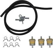 Adsspro Universal Motorcycle Gas Fuel Line Hose with Clamps Fuel Filters Inline Shut Off Valve Petcock Set for GY6 50cc 70cc 90cc 110cc 125cc 150cc ATV Four Wheeler Dirt Pit Bike Go Kart (Black)