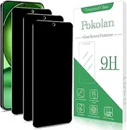 [Pokolan] 3 Pack Privacy Screen Protector for Samsung Galaxy S24 Fe, Anti Spy Tempered Glass, 9H Hardness, Case Friendly, Anti Scratch, Bubble Free, Easy to Install