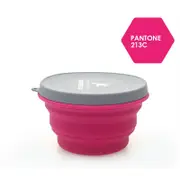 M SQUARE-Folding collapsible eco-friendly outdoor silicone bowl with lip size L-s161866-pink