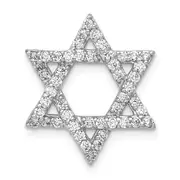 14k White Gold 1/2 Ct. Lab Grown Diamond VS/SI+ G+ Star of David Chain Slide Pendant