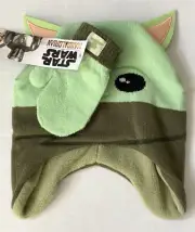 Star Wars Mandalorian Hat and Mittens - Green Kid's Size OSFM Child 2Pc Set NWT