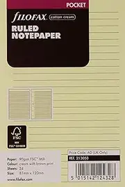 Filofax Pocket Ruled Notepaper - Cotton Cream