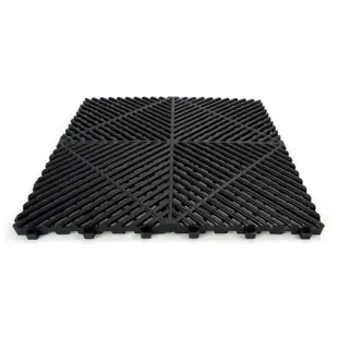 【NOC】洗車地墊 黑色地板 巧拼墊 塑膠格柵板 陽台地墊 隔柵板 PPGP4018B-F(塑膠地板 刮泥墊)