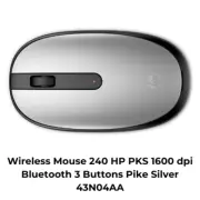 Wireless Mouse 240 HP PKS 1600 dpi Bluetooth 3 Buttons Pike Silver 43N04AA