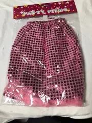 Sequin Short Skirt Pink Pink Feathers Halloween Costume Elastic Band
