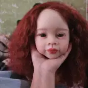 30" Painted Reborn Doll Kit Handmade Reborn Toddler Kit Long Red Curly Hair Gift