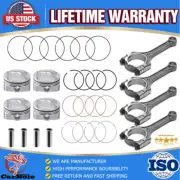 STD Engine Piston + Rings + 4x Connecting Rod For Rio Accent Veloster 1.6L 12-17