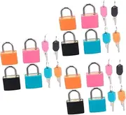 TOKIDNY 12 Pcs Colored Padlocks Lock for Locker Bag Padlock Mini Padlock Drawer Lock Locker Lock Backpack Locks Metal Lock Travel Lock Small Locks with Keys Diary Book Lock
