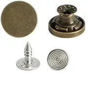 10Pcs Jeans Buttons - Metal Flat Jeans Replacement Buttons Suspender Trousers Alloy Buttons (20mm, Bronze)