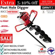 Giantz Post Hole Digger Petrol Posthole Earth Auger Bits 80CC Fence Drill Borer