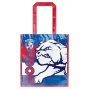Western Bulldogs Official AFL Laminated Groceries Shopping Carry Bag Reusable x2