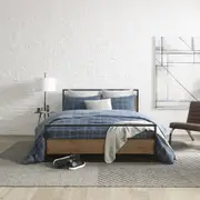 Kenneth Cole Holden Grid Bed Quilt Cover Set Cotton Home Bedding Indigo