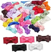 GLSTOY 40Pcs Colorful Mini Hair Bows for Vibrant Snap Hair Clips Gentle and Secure Lined Barrettes Stylish Accessories for Newborns for Everyday Use