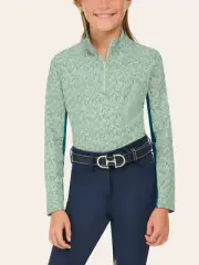 R.J. Classics Girls Libby Junior Long Sleeve Shirt - Green Paddock Play
