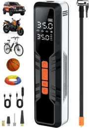 Ultimate Tire Pump with 4X Speed, Money-Saving Battery & LED Lighting Features