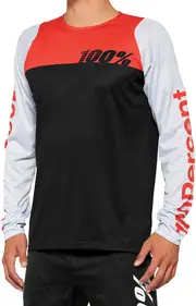 100% R-Core Bicycle Jersey, black-white-red, Size M for Men Black White Red