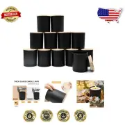 Bulk 14 Oz Shatterproof Candle Jars with Wood Lids - 12 Pcs for Candle Makers