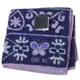 ANNA SUI 優雅蝴蝶圖騰字母LOGO刺繡小方巾(紫底)