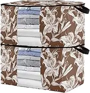 sanluoli 90L 2 Pack Bed Sheet Bags For Storage with Reinforced Handles, clear window Storage Containers For Closet