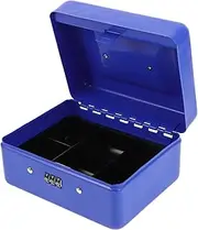 COHEALI Box Small Portable Locking Money Box with Combination Lock Metal Cash Organizer with Removable Tray for Savings Coins and Cash Management