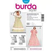 Burda Sewing Pattern 7466 Women's Biedermeier Sleeves Dress Size 10-22 Uncut