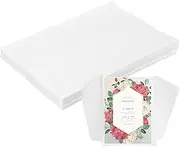 sourcing map 120 Pack Vellum Jackets, 5x7 Inch Vellum Paper Pre-Folded Vellum Envelopes Transparent 53GSM for Wedding Invitation Accessories Bridal Showers Birthdays Wraps
