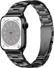 Ocaer No Tools Needed Compatible with Apple Watch Band 49mm 46mm 45mm 44mm 42mm, Durable Tool-free Adjustable Stainless Steel Metal iWatch Band for Ultra 2/1 Series 10 9 8 7 SE 6 5 4 3 2 1(Black)