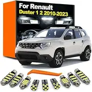 Car LED Interior Reading Light Plate Bulb Kit, For Renault Duster I II 1 2 MK1 MK2 2010-2017 2018 2019 2020 2021 2022 2023
