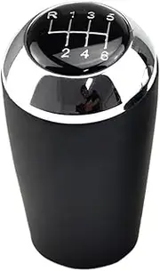FKAUPUZTY 5/6 Speed Gear Shift Knob Fit for Mazda 3 BK BL 5 CR CW 6 II GH CX-7 ER MX-5 NC III MT Leather Lever Arm Stick Headball Accessory(Silver 6 Speed A)