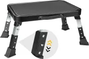3-Level Adjustable Folding Step Stool, 330Lbs Heavy Duty Metal Ladder with Anti-