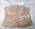 7Colors Spagetti Strap Top Mocha Women's 3X Chiffon & Satin Camisole