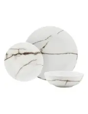 [Salt&Pepper] Marble 12 Piece Dinner Set in White