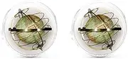 [lujidan] Shirt Cufflinks Men's Circular Steampunk Earth Metal Glass Exquisite Luxury Simple Classic Cuff Links Gifts