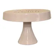 Rae Dunn "Mom's Kitchen" Round Cake Stand, 10 Inches, White