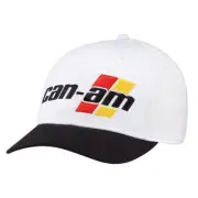 Men's Can Am Logo Cotton Factory Snapback Cap Sewn Label White P/N 2866960001