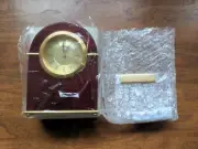 Danbury Mahogany and Brass Quartz 6" Table Mantle Clock NOS